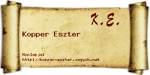 Kopper Eszter névjegykártya